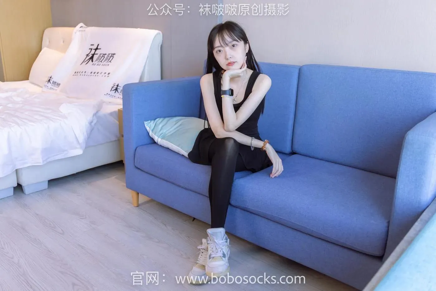 [BoBoSocks袜啵啵]NO.130 稚予-两双穿脏篮球鞋、厚黑丝 [145P]插图4